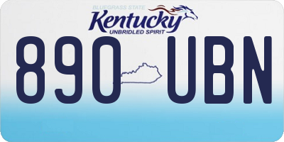 KY license plate 890UBN