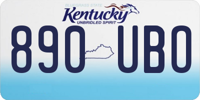 KY license plate 890UBO