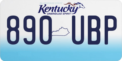KY license plate 890UBP