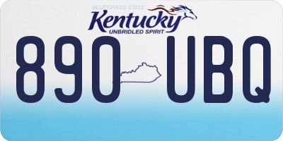 KY license plate 890UBQ