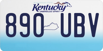 KY license plate 890UBV