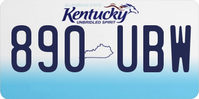 KY license plate 890UBW