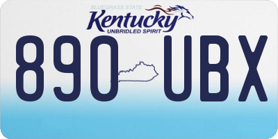 KY license plate 890UBX