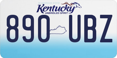 KY license plate 890UBZ