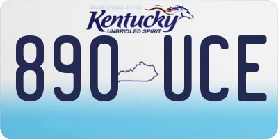 KY license plate 890UCE