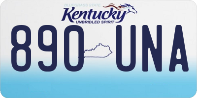 KY license plate 890UNA