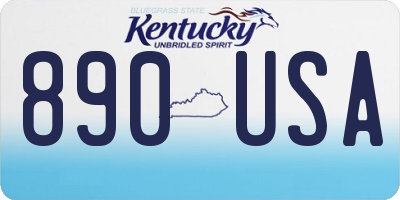 KY license plate 890USA