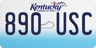 KY license plate 890USC