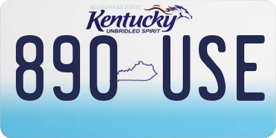 KY license plate 890USE