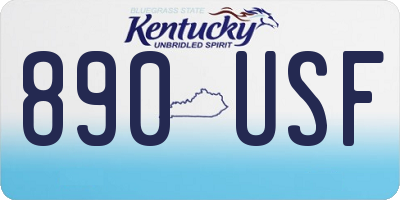 KY license plate 890USF