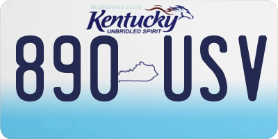 KY license plate 890USV