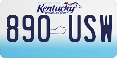 KY license plate 890USW