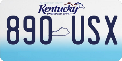 KY license plate 890USX