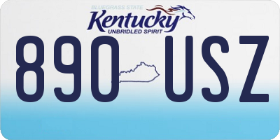 KY license plate 890USZ