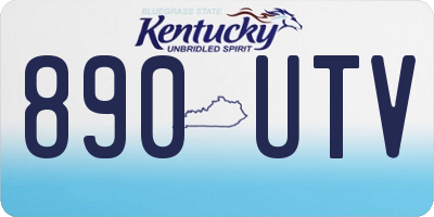 KY license plate 890UTV
