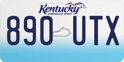 KY license plate 890UTX