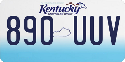 KY license plate 890UUV
