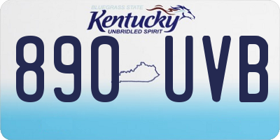 KY license plate 890UVB