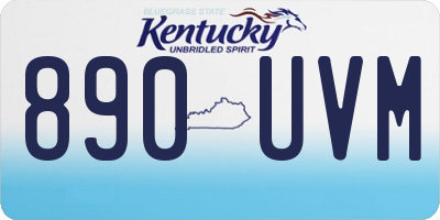 KY license plate 890UVM