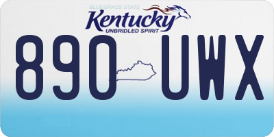 KY license plate 890UWX