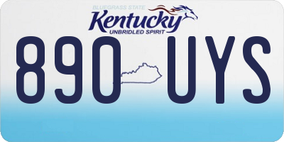 KY license plate 890UYS