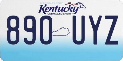 KY license plate 890UYZ
