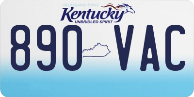 KY license plate 890VAC