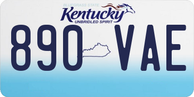 KY license plate 890VAE