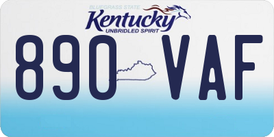 KY license plate 890VAF