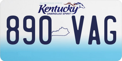 KY license plate 890VAG