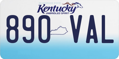 KY license plate 890VAL