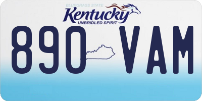 KY license plate 890VAM