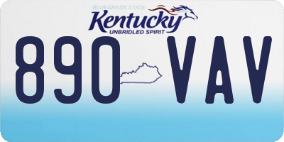 KY license plate 890VAV