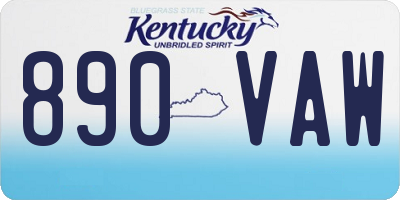 KY license plate 890VAW