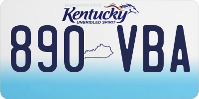 KY license plate 890VBA