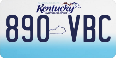 KY license plate 890VBC