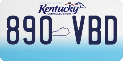 KY license plate 890VBD