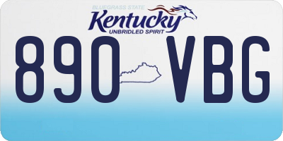 KY license plate 890VBG
