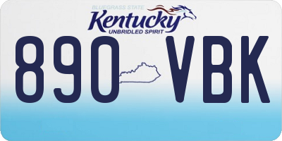 KY license plate 890VBK