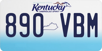 KY license plate 890VBM