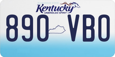 KY license plate 890VBO