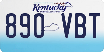 KY license plate 890VBT