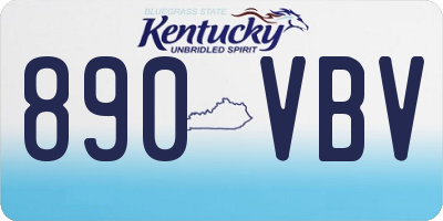 KY license plate 890VBV