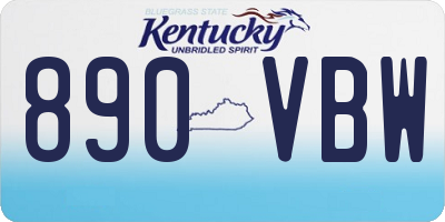 KY license plate 890VBW
