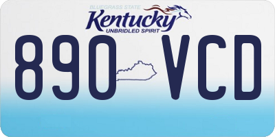 KY license plate 890VCD
