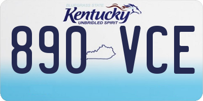 KY license plate 890VCE