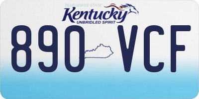 KY license plate 890VCF
