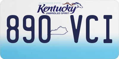 KY license plate 890VCI