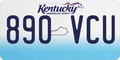 KY license plate 890VCU