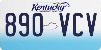KY license plate 890VCV